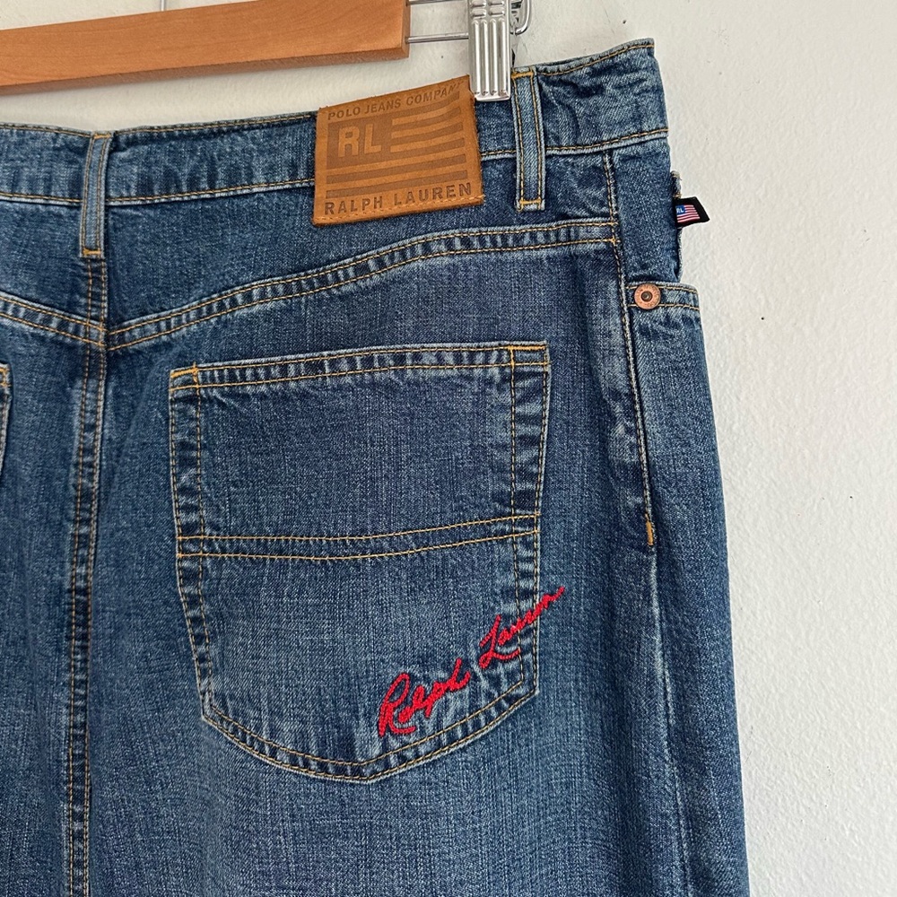 Ralph Lauren • Slit Denim Midi Skirt - Picture 5 of 6
